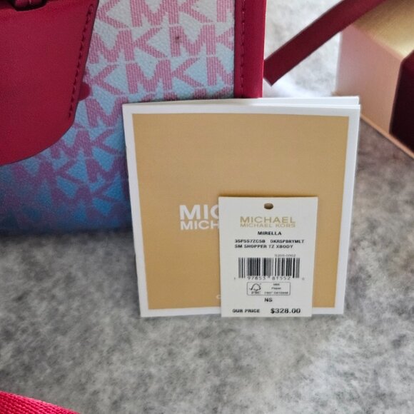 Michael Kors Red and Blue Ombre Satchel - Picture 3 of 4